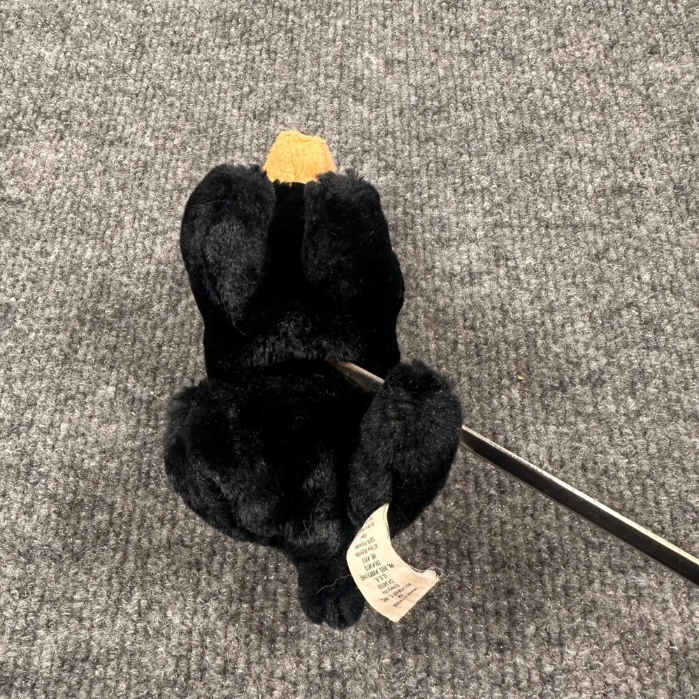 Folkmanis Black Bear Finger Puppet Plush Toy Animal 5.5 Inch Black Tan